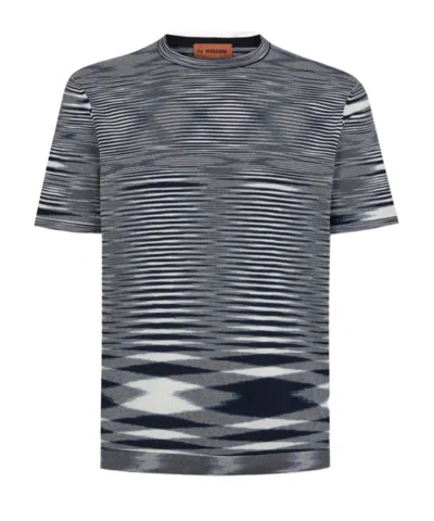 Missoni Geometric-print Cotton T-shirt In Gray