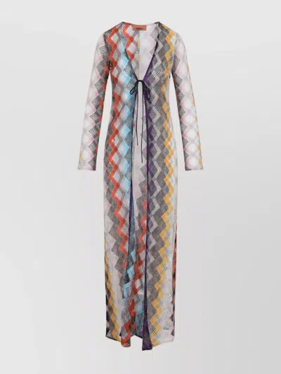 Missoni Geometric Print Sheer Beach Cover Up In Multi