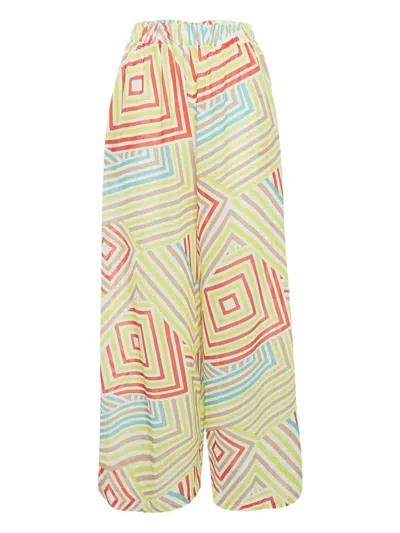 Pre-owned Missoni Geometric-stripe Trousers