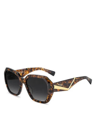 Missoni Geometrical Square Sunglasses, 55mm In Brown