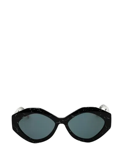 Missoni Geometric-frame Marble-effect Sunglasses In Black