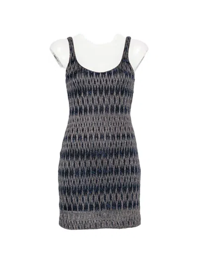 Missoni Geometric-pattern Scoop-neck Mini Dress In Gray