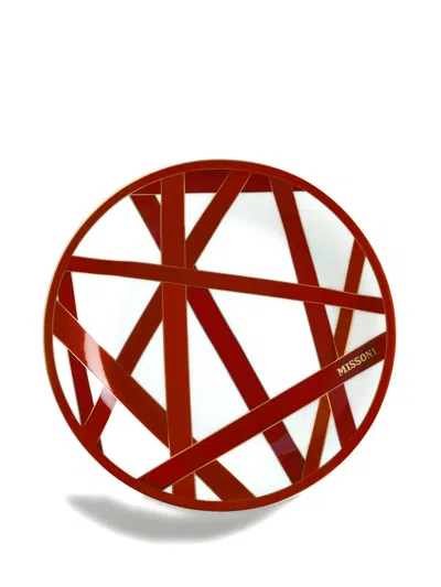 Missoni Geometric-print Plate In Red