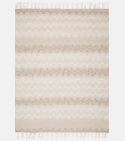 Missoni Gessetti Zig Zag Wool-blend Throw In Neutral