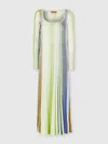 Missoni Striped Partial Long Dress With Sequins And Long Sleeves In Multicoloured