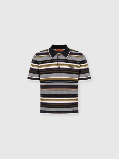 Missoni Gestreiftes Poloshirt Aus Baumwolle Mit Gesticktem Logo-schriftzug In Multi