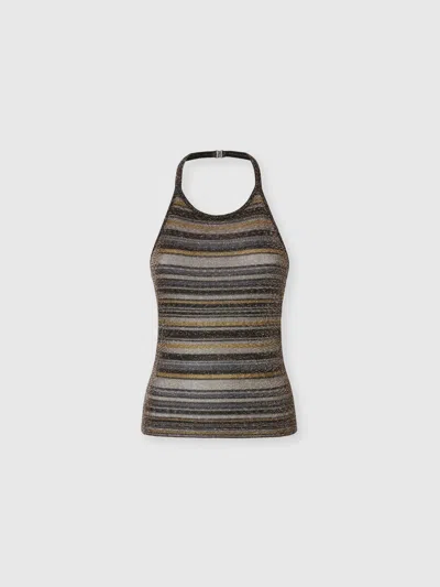 Missoni Gestreiftes Top Aus Lamé-viskose Mit Neckholder In Multi