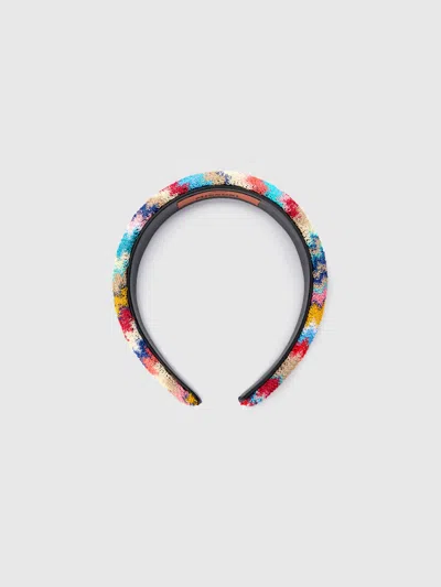 Missoni Knitted Headband With Chevron Pattern