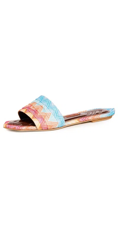 Missoni Gia Wave-knit Sandals In Pink
