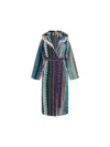 Missoni Giacomo Cotton Zig Zag Multicolor Bathrobe In 170