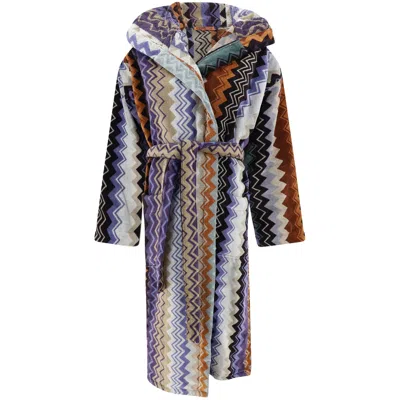 Missoni Giacomo Belted Hooded Bathrobe In Multi