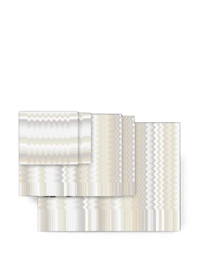 Missoni Giacomo Chevron Print Towel Set In Neutral
