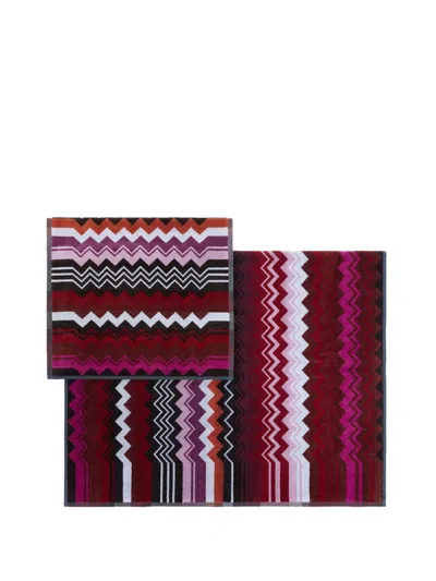 Missoni Giacomo Chevron-knit Two-piece Towels Set In Multi