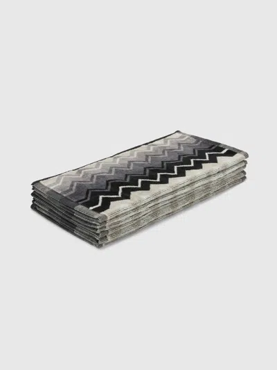 Missoni Giacomo Face Towels 30x30 Cm 6 Pieces In Black