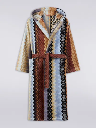 Missoni Giacomo Hooded Bathrobe In Black