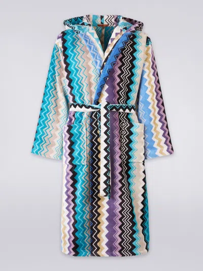 Missoni Giacomo Hooded Bathrobe In Multicoloured