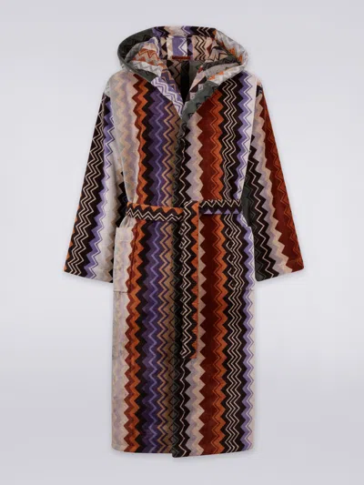 Missoni Giacomo Hooded Bathrobe In Multicoloured