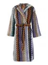 Missoni Zigzag-print Belted Hooded Bathrobe In Multicolor