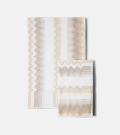 Missoni Giacomo Set Of 2 Cotton Terry Towels In White