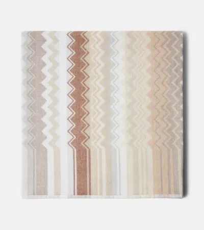 Missoni Giacomo Zigzag Cotton Terry Bath Sheet In Pink