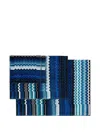 Missoni Giacomo Zigzag-print Towel Set In Blue