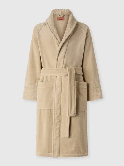 Missoni Giorgio Cotton Terry Bathrobe With Belt In Brown