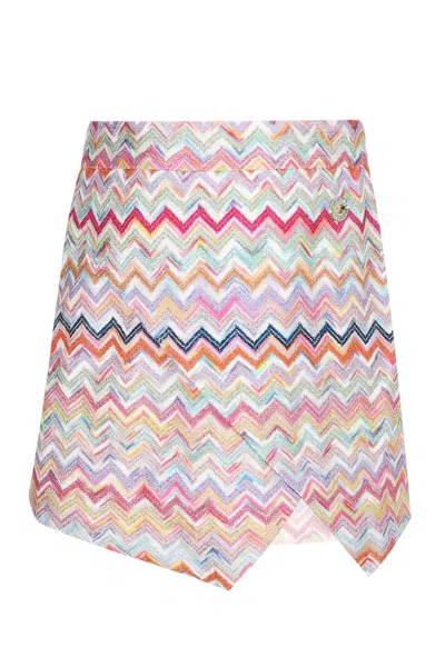 Missoni Girl Zigzag Pattern Multicolor Skirt