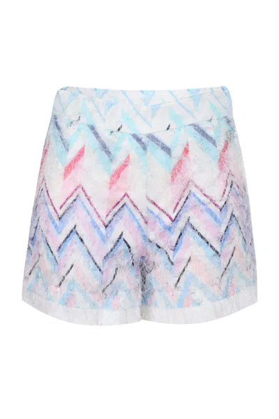 Missoni Kids' Girls Blue Zigzag Pattern Shorts