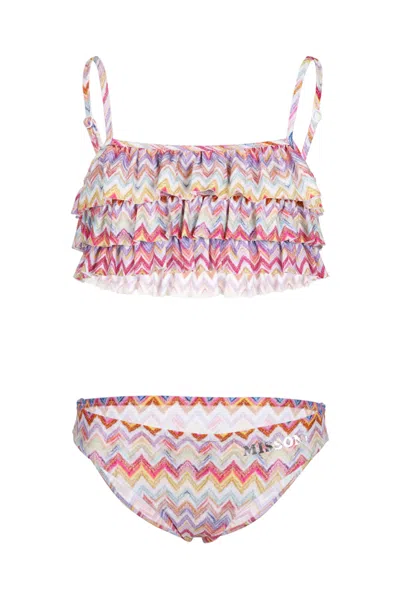 Missoni Girls Colourful Zigzag Bikini In Multi