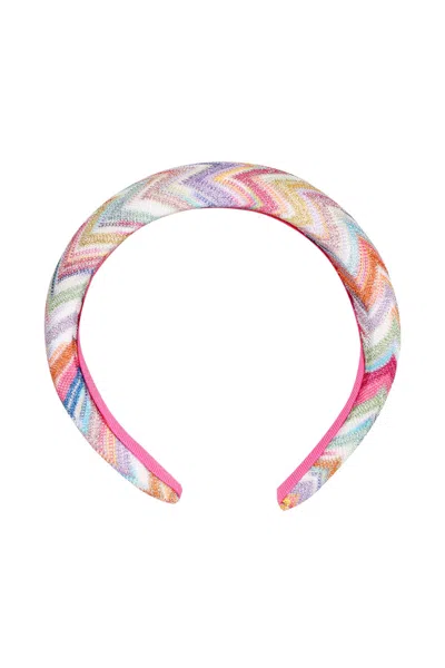 Missoni Kids' Girls Colourful Zigzag Headband In Multi