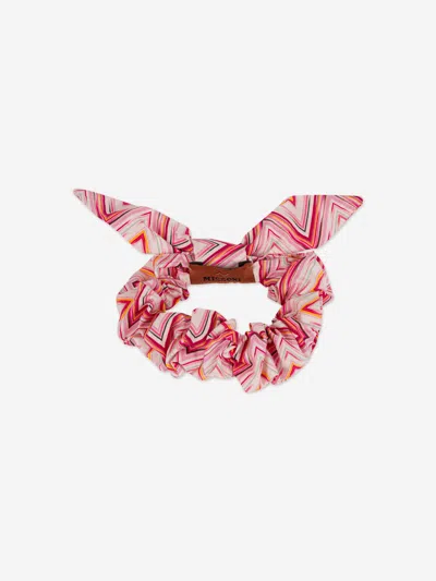 Missoni Kids'  Girls Cotton Zigzag Scrunchie In Pink