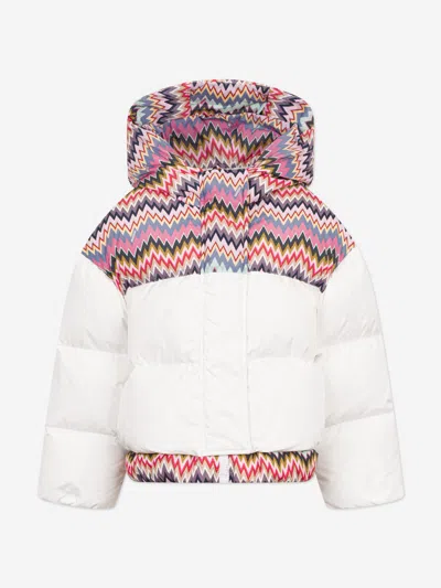 Missoni Kids'  Girls Down Padded Zigzag Puffer Jacket In Multi