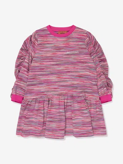 Missoni Kids' Girls Jersey Dress In Pink