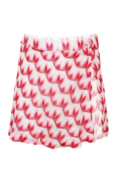 Missoni Girls Knit Fabric Fuchsia Multicolor Pattern Sarong In Red