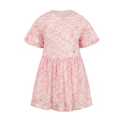 Missoni Girls Knitted Fabric Rosa Fuchsia Dress In Pink