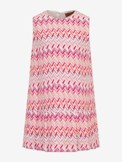 Missoni Babies'  Girls Sleeveless Zigzag Dress In Pink