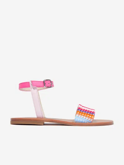 Missoni Kids' Patterned-knit Flat Sandals In Multicoloured