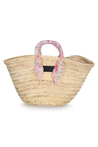 Missoni Girls Woven Tote Bag In Brown