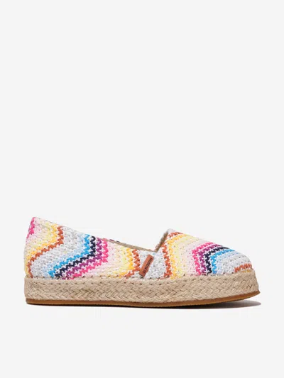 Missoni Kids' Girls Zig Zag Espadrilles In White