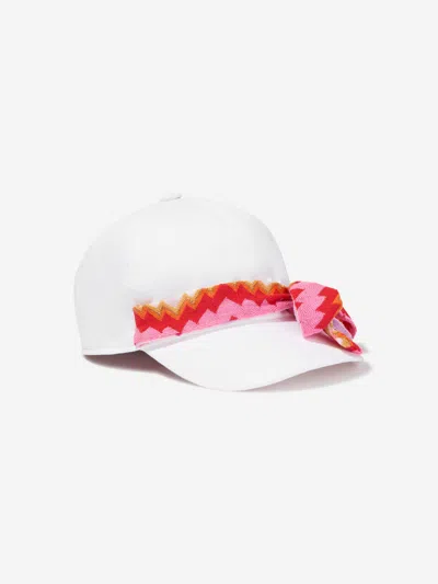 Missoni Kids' Zig-zag Bow Cap In White