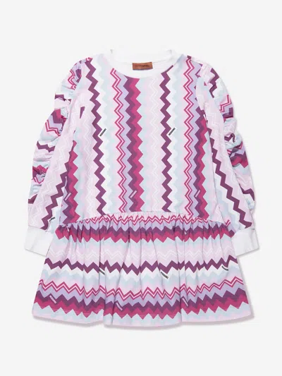 Missoni Kids' Girls Zigzag Dress In Pink