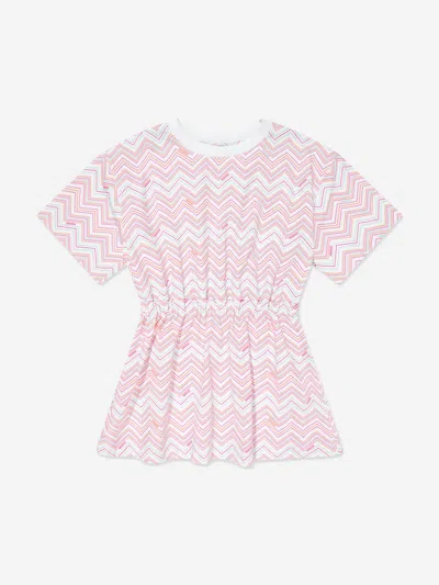 Missoni Kids'  Girls Zigzag Jersey Dress In Multicoloured