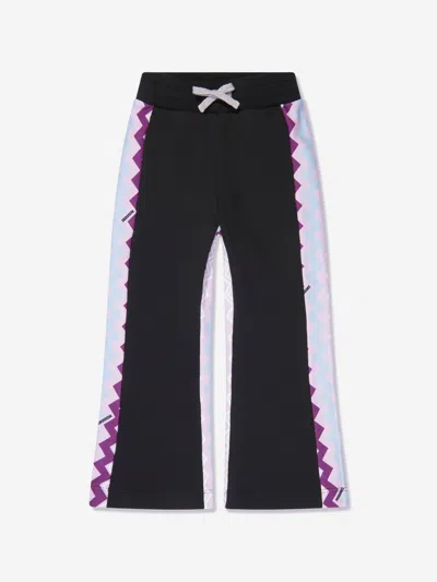 Missoni Kids' Girls Zigzag Joggers In Black