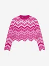Missoni Knitted Zigzag Cropped Jumper In Pink