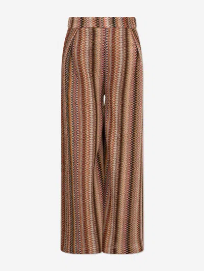 Missoni Babies'  Girls Zigzag Knitted Trousers In Multi