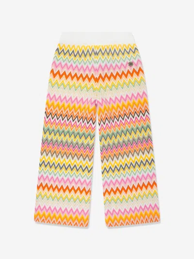 Missoni Babies'  Girls Zigzag Knitted Trousers In Multicoloured