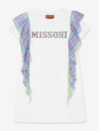 MISSONI MISSONI GIRLS ZIGZAG RUFFLE JERSEY DRESS