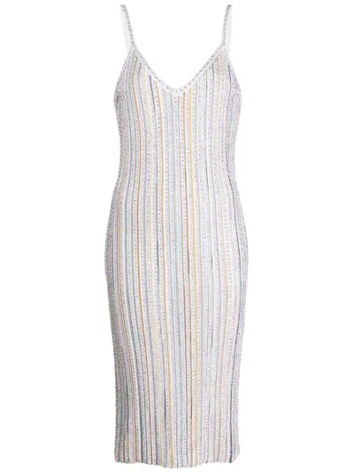 Missoni Glitter-detailed Knit Dress In Weiss
