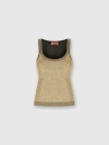 Missoni Metallic Knit Tank Top In Black & Gold