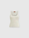 Missoni Metallic Knitted Tank Top In White & Gold